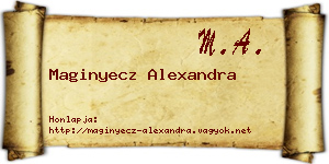 Maginyecz Alexandra névjegykártya